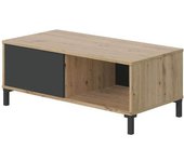 Dmora Mesa de café efecto madera roble anudado, antracita 110x40 cm