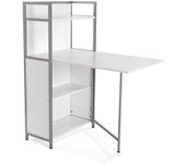 Versa Home Mesa de comedor para 2 personas en aglomerado y metal blanco