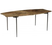 MACABANE Mesa de comedor con bordes cóncavos de madera reciclada de 200x100 cm