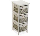 Versa Pompei Mueble para el Baño, con 3 cajones, Medidas (Al x L x An) 62 x 29 x 25 cm, Madera, Color Blanco