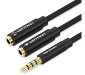 Cable de audio Splitter Jack 3.5mm Macho 3 conectores para dos Jacks 3.5mm 2 conectores Hembra 0.3M - Vention