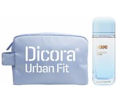Dicora Urban Fit | Eau de Toilette SET MIAMI FOR HER+NECESER | Set Perfume de Mujer | Fresca y apetitosa | Manzana, Limón, Jazmín, Rosa Blanca, Almizcle | 150 ml