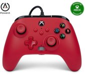 Mando con cable mejorado de PowerA para Xbox Series X|S - Artisan Red (Rojo artesanal), mando, mando para videojuegos con cable, mando para juegos, funciona con Xbox Series X|S