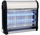 SIMON - Mata Moscas y Mosquitos Eléctrico, Lámpara Antimosquitos para Interior, Mata Moscas Electrónico, Ilumina y Mata Insectos, Cobertura de 80-100m², Luz LED 2x6,5 W, Color Negro