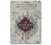 Logoshirt®️ Harry Potter - Hogwarts - Marauder's Map - Mapa del merodeador - Cartel de Chapa - Placa de Metal - Retro - 15 x 21 cm