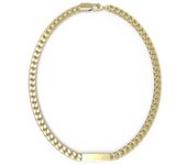 GUESS Colección X LOGO. Collar de acero inoxidable para hombre, dorado, el regalo para hombres con estilo.