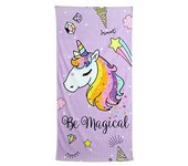 SECANETA-Toalla 75X150CM Terciopelo Estampada Magical Malva, Color, 75 x 150 cm (8412491040625)