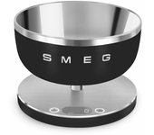 Smeg KSC01BLMWW báscula de cocina Negro, Acero inoxidable Encimera Alrededor Báscula electrónica de cocina