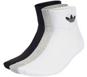Adidas - Calcetines clásicos Mid (3 Pares), Unisex, White-Medium Grey Heather-Black, S [34 - 38]