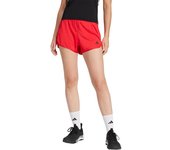 Adidas - Pantalón corto Pacer Essentials Knit High-Rise, Mujer, Pure Ruby-Black, XS