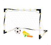 Colorbaby - Portería Futbol Plegable (100x70x70Cm) + Balón + Hinchador, Unisex, White