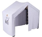 MeowBaby Casa grande con escalera plegable para niños gris, carpa gris-azul