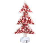 MX HOME Árbol de navidad transparente con bolas de navidad rojas 70cms