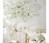 Acte Deco Papel pintado panorámico casita en los árboles verde 375x250cm