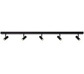 Nordlux Regleta de techo lineal negro minimalista LED con 5 puntos de luz