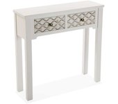 Versa Home Consola con 2 cajones en aglomerado efecto madera blanco y marrón