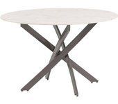 Fuori Mesa de interior  120 cm con tablero de vidrio mármol rosa/tórtola