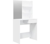 Maison Chic Tocador con espejo,mesa de maquillaje madera blanco 74,5x40x141cm