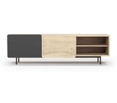Herdasa Mueble TV melamina roble claro-grafito patas grafito 54x180x44 cm