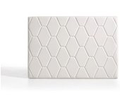 Matris Cabecero ágata para cama de 105 de polipiel blanco roto 115x115x8