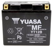 YUASA Batería   W/C sin mantenimiento activada de fábrica - YT12B FA Batería libre de mantenimiento -