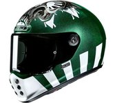 HJC V10 Crania Casco - Blanco Verde (XS 54 55)