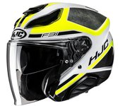 HJC F31 Ceron Casco jet - Negro Blanco Amarillo (L)