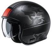 HJC V30 Alpi Casco jet - Negro Rojo (XS 54 55)