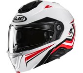 HJC i91 Tricus Casco - Negro Blanco Rojo (XS 54 55)
