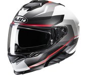 HJC i71 Nior Casco - Negro Gris Rojo (L)