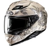 HJC F71 Eliz Casco - Negro Plata Beige (XS 54 55)