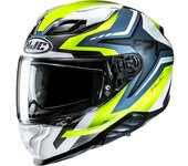 HJC F71 Fes Casco - Negro Blanco Azul Amarillo (S)