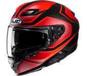 HJC F71 Idle Casco - Negro Rojo (S)