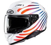 HJC F71 Zen Casco - Blanco Rojo Azul (M)
