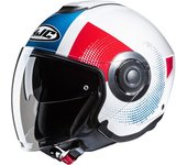 HJC i40N Pyle Casco Jet - Blanco Rojo Azul (2XL)