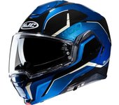 HJC i100 Lorix Casco - Negro Blanco Azul (XS 54 55)
