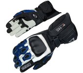 Orina Force Guantes de motocicleta - Negro Blanco Azul (S)