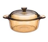 Cazuela de cristal con tapa amber 1,25L 1 unidad - Visions