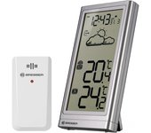 Bresser Meteo Temp Estación Meteorológica + Sensor Exterior Plata