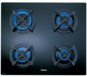 Teka CGC 4G AI AL Placa de Gas Natural 4 Zonas Cristal Negro