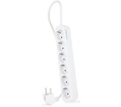 Nanocable Regleta de Enchufes con 6 Tomas Tipo F 1.4m Blanco