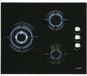 Cata CIB 6021 BK Placa de Gas 3 Zonas 60cm Cristal Negro