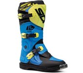 Sidi Flame Botas de Motocross para Niños - Negro Azul Amarillo (31)