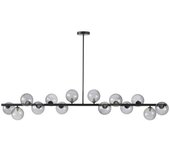 Maisons du Monde Lámpara de techo de 14 bolas de cristal ahumado y metal negro