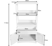 Costway Armario de Baño con 3 Estanterías 1 Cajón 1 Gabinete de Almacenamiento Toalla Champú Gel Organizador para Cocina 60 x 32,5 x 122 cm Blanco
