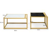 Costway Mesa de Nido Moderna Mesita de Café Apilable con Superficie Impermeable en Falso Mármol Fácil de Montar