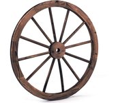 Costway Rueda de Carro de Madera con Diámetro de 76 cm para Hogar Jardín Decoración Marrón
