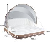 Costway Isla Hinchable Flotante Colchoneta Inflable Juguete para Piscina Juego Acuático Carga hasta 200kg 180 x 180 x 160 cm