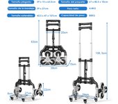 Costway Carro de Carga Plegable con Correa Elástica y Empuñadura Telescópica Regulable en 3 Posiciones para Mudanza Compra Viajes