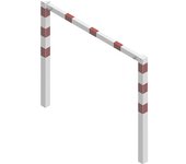 Schake Barrera para caminos, ensamblable con tornillos, con larguero superior, blanco con franjas reflectantes rojas, anchura 1500 mm